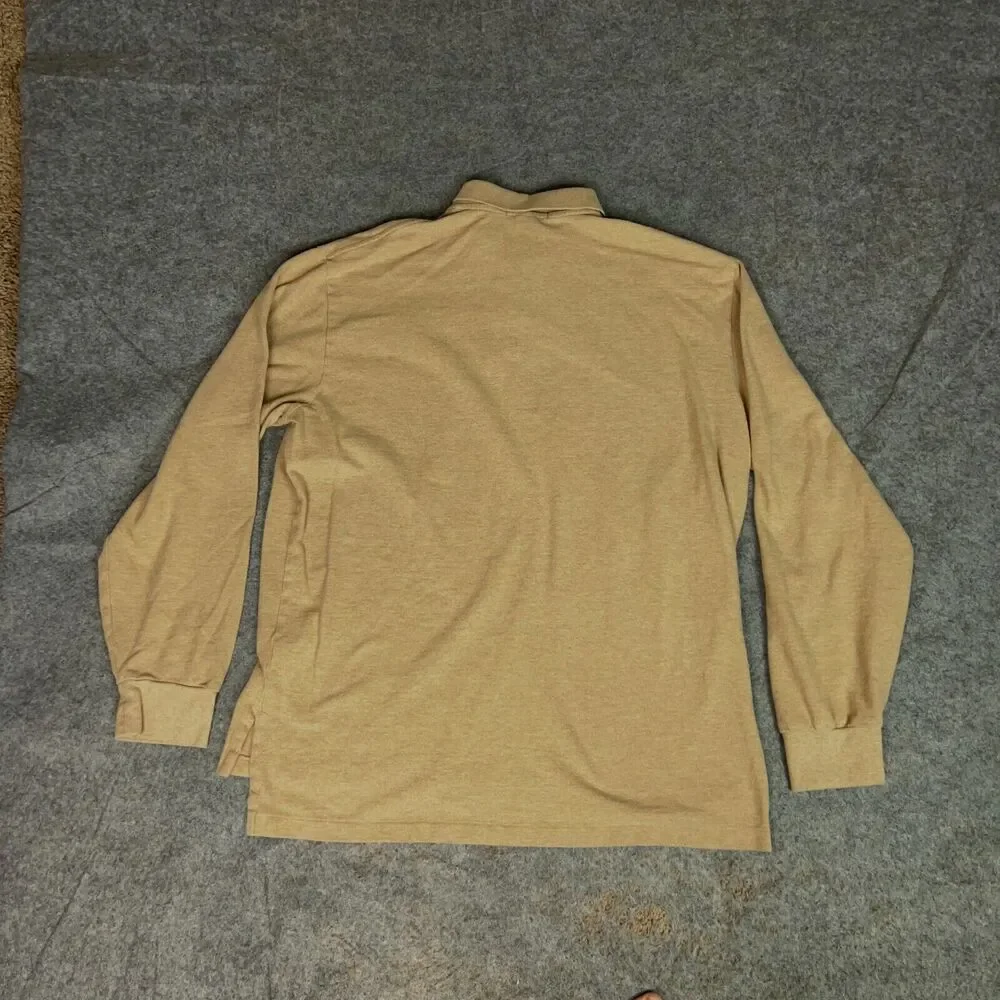 Vintage Polo Ralph Lauren Mens Polo Shirt Extra‎ Large Tan Green Pony Preppy Top